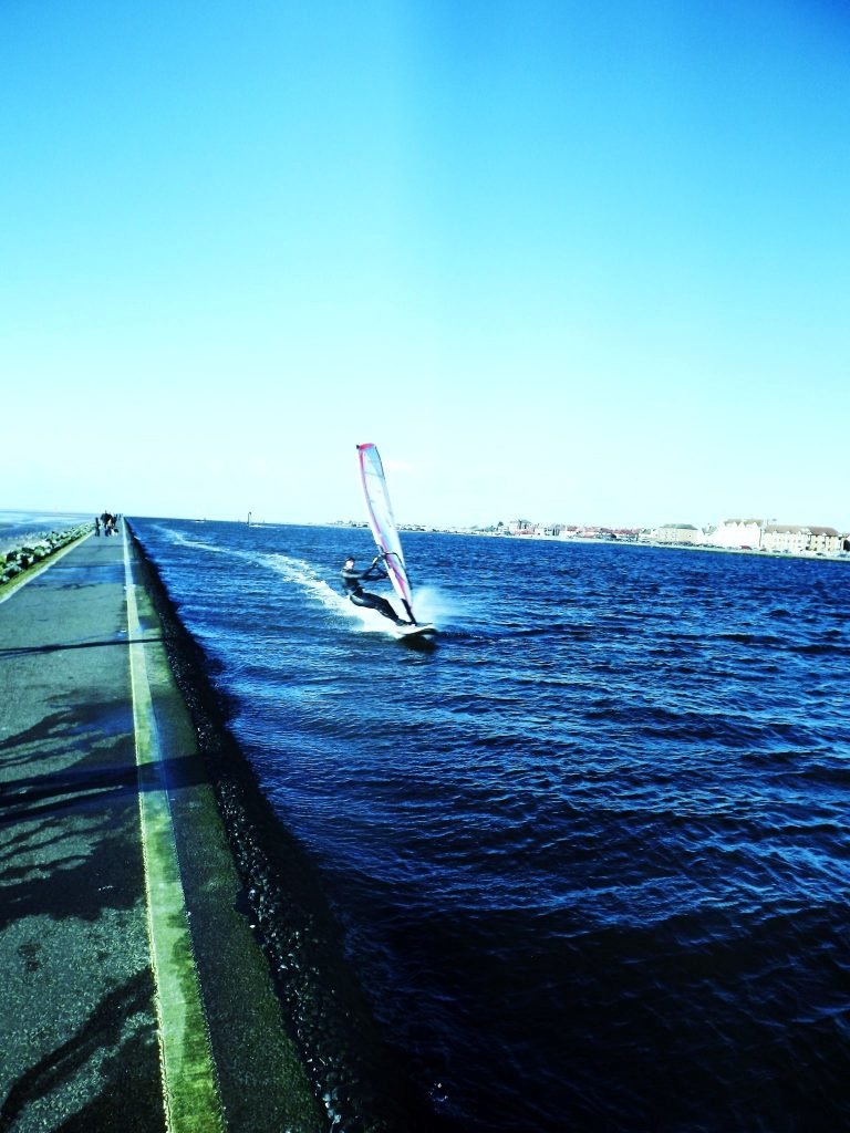 windsurfing at west kirby marine lake wirral